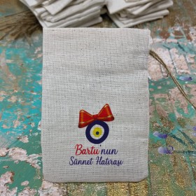Baskılı Kese 0052 - Nazar Boncuğu Sünnet Hatırası Hediyelik Kese